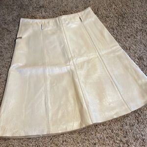 Metallic vintage leather skirt